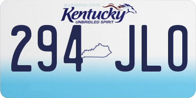 KY license plate 294JLO