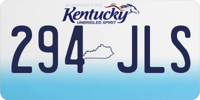 KY license plate 294JLS