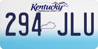 KY license plate 294JLU