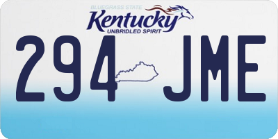 KY license plate 294JME