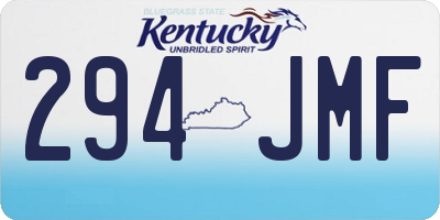 KY license plate 294JMF