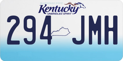 KY license plate 294JMH