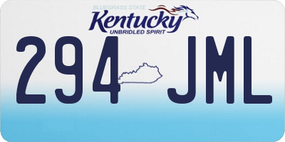 KY license plate 294JML