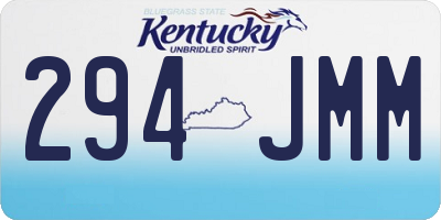 KY license plate 294JMM