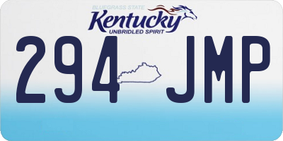KY license plate 294JMP