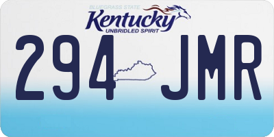 KY license plate 294JMR