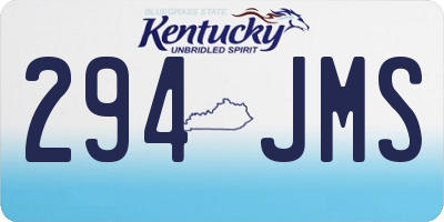 KY license plate 294JMS