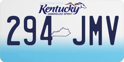 KY license plate 294JMV