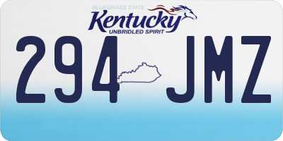 KY license plate 294JMZ
