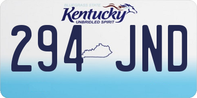 KY license plate 294JND