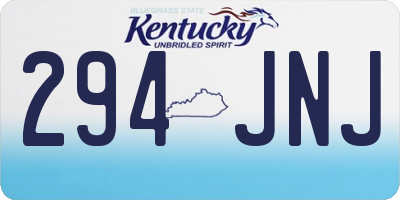 KY license plate 294JNJ