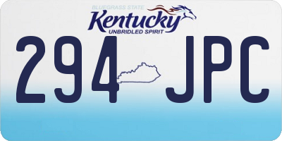 KY license plate 294JPC