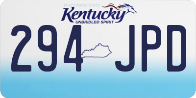 KY license plate 294JPD