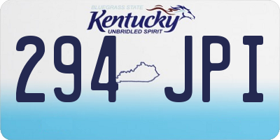 KY license plate 294JPI