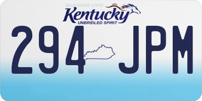 KY license plate 294JPM