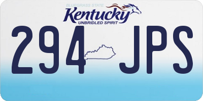 KY license plate 294JPS