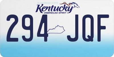 KY license plate 294JQF