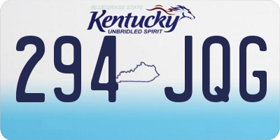KY license plate 294JQG
