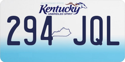 KY license plate 294JQL