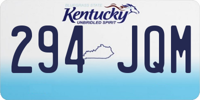 KY license plate 294JQM