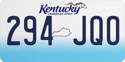 KY license plate 294JQO