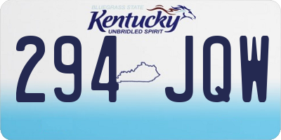 KY license plate 294JQW