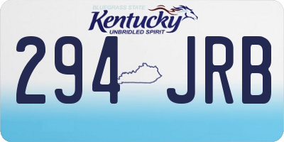 KY license plate 294JRB