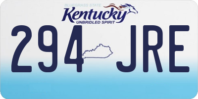 KY license plate 294JRE