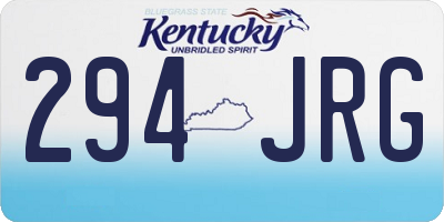 KY license plate 294JRG
