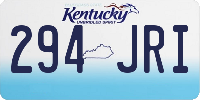 KY license plate 294JRI