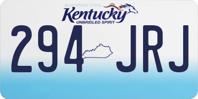 KY license plate 294JRJ
