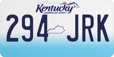 KY license plate 294JRK