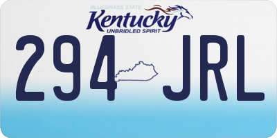 KY license plate 294JRL