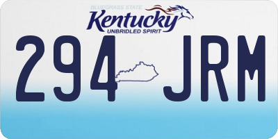 KY license plate 294JRM
