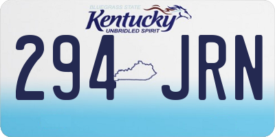 KY license plate 294JRN