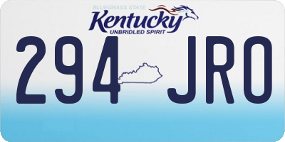 KY license plate 294JRO