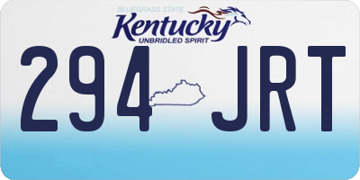 KY license plate 294JRT
