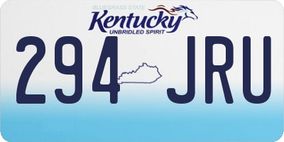 KY license plate 294JRU