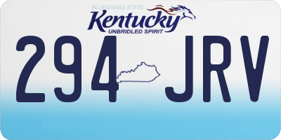 KY license plate 294JRV