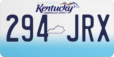 KY license plate 294JRX
