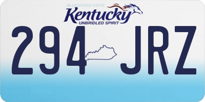 KY license plate 294JRZ