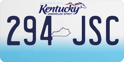 KY license plate 294JSC