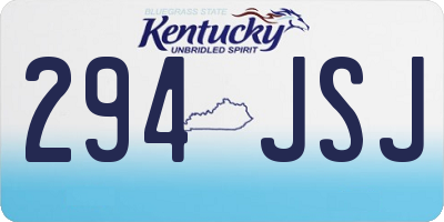 KY license plate 294JSJ