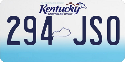 KY license plate 294JSO