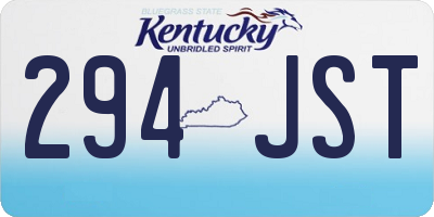 KY license plate 294JST