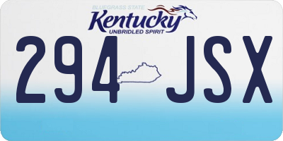 KY license plate 294JSX