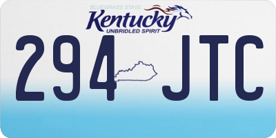 KY license plate 294JTC