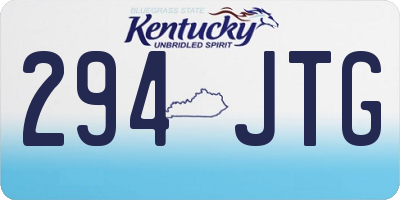 KY license plate 294JTG