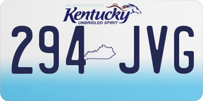 KY license plate 294JVG