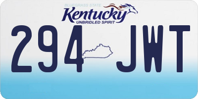 KY license plate 294JWT